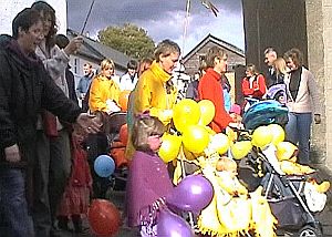 Yellow balloons